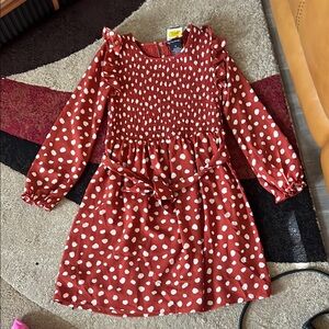 Xtraordinary Red and White Ruffled Smocked Sundress